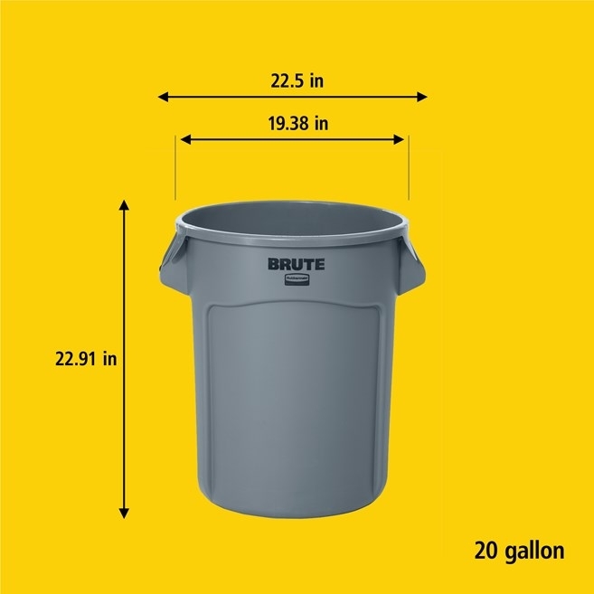 Rubbermaid FG2620 Gray Brute 20 Gallon Commercial Trash Can