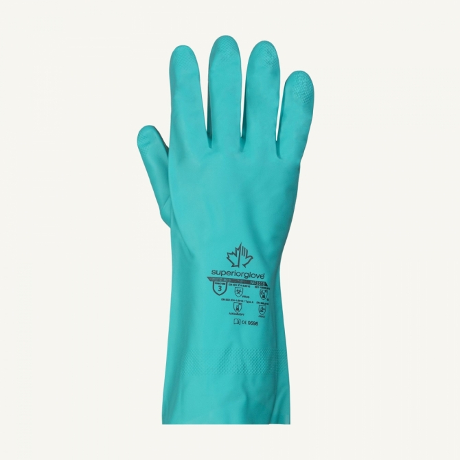 Superior Glove 15 Mil Food Safe Nitrile Green (Dishwashing) 12 Pairs