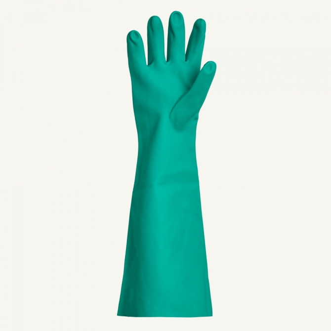 Superior Glove NI4622 SolvStop™ 19" Unlined 22 Mil Nitrile Glove with extended arm coverage Per Pair
