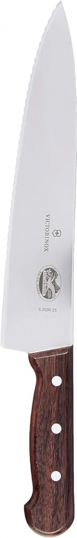Victorinox 5.2030.25 Rosewood handle with 10" Wavy / Straight Edge Chef Knife