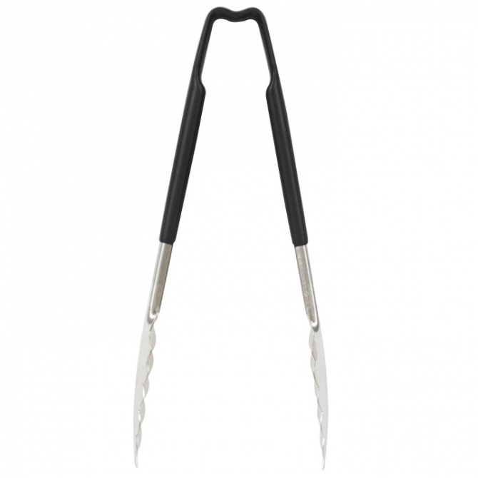Vollrath 4780920 with Black handle one-piece scalloped 9" tongs 