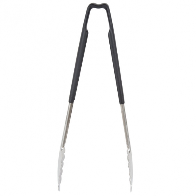 Vollrath 4781220 with Black handle one-piece scalloped 12" tongs 