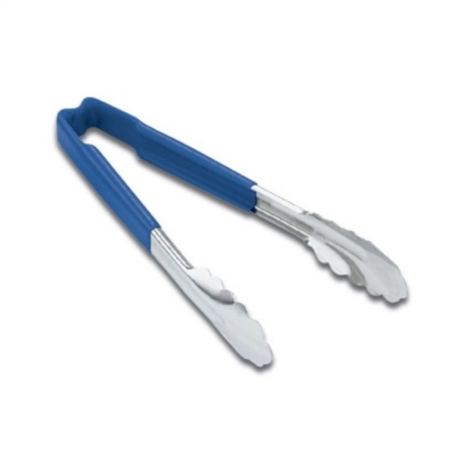 Vollrath 4781230 with Blue handle one-piece scalloped 12" tongs 
