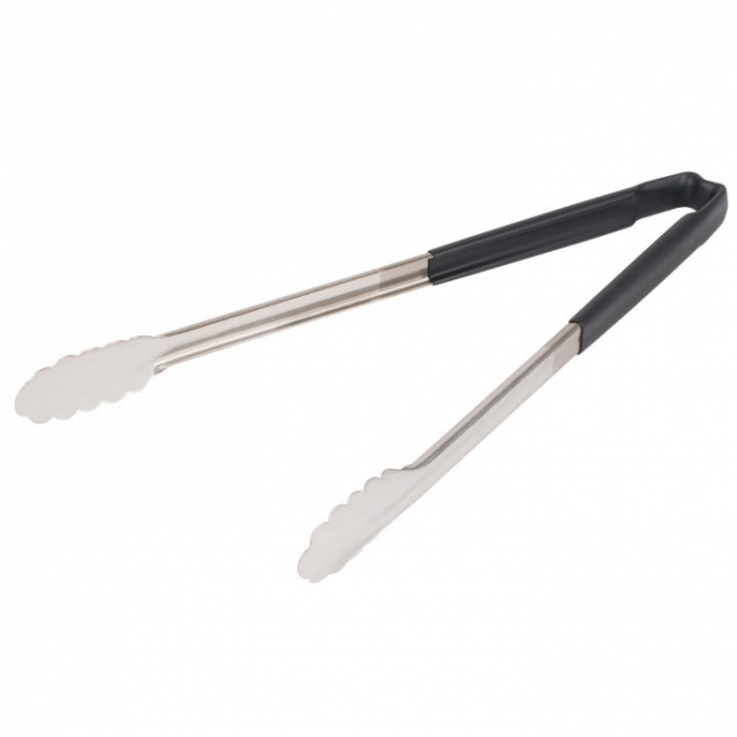 Vollrath 4781620 with Black handle one-piece scalloped 16" tongs 