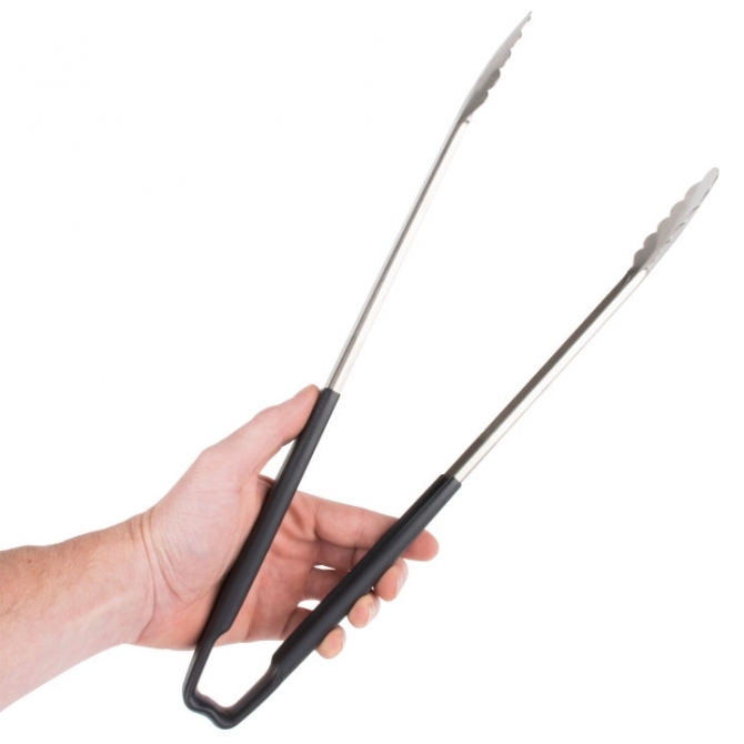 Vollrath 4781620 with Black handle one-piece scalloped 16" tongs 