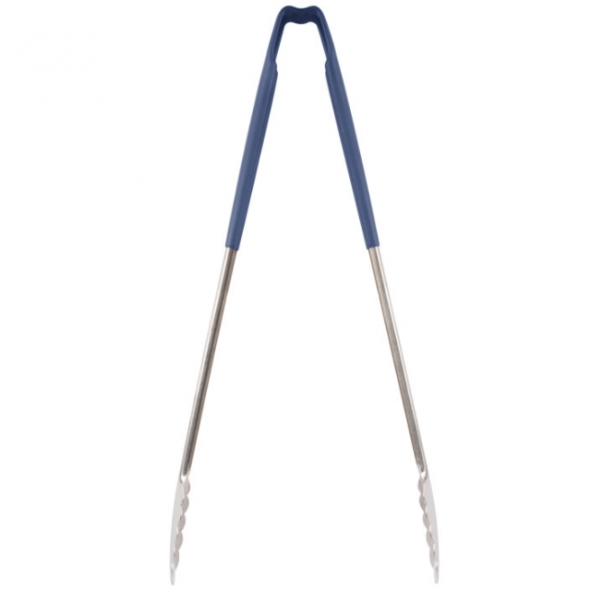 Vollrath 4781630 with Blue handle one-piece scalloped 16" tongs 
