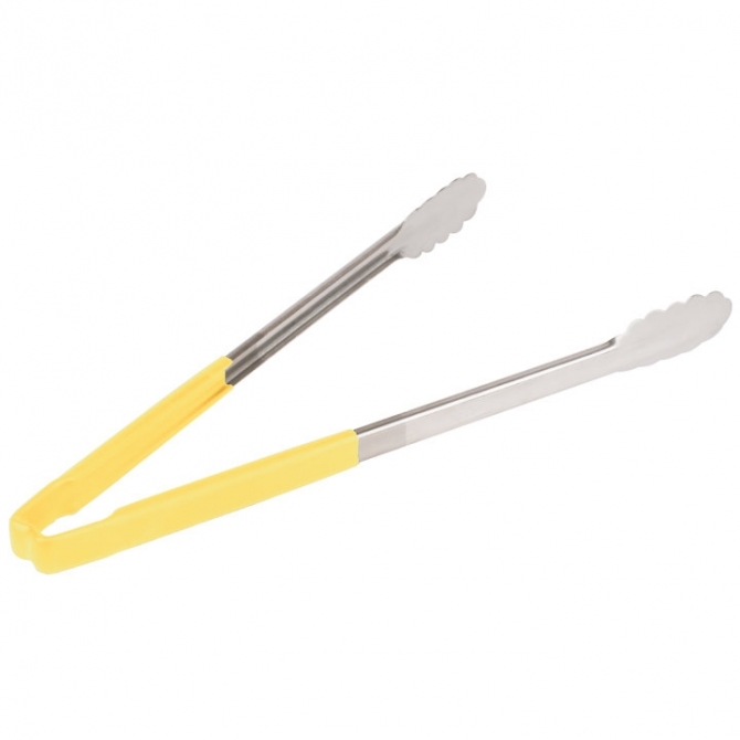 Vollrath 4781650 with Yellow handle one-piece scalloped 16" tongs 
