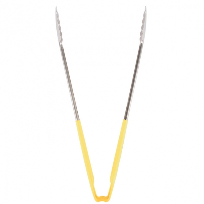 Vollrath 4781650 with Yellow handle one-piece scalloped 16" tongs 