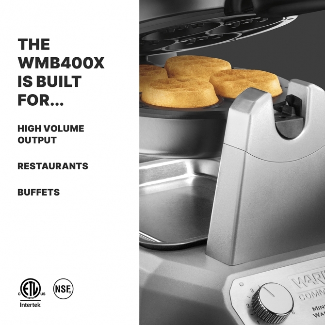 Waring WMB400X Mini Belgian Waffle Maker Electric 