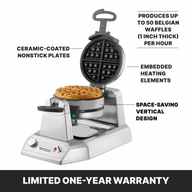 Waring WW200 Double Belgian Waffle Maker Electric 