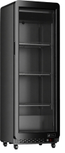 EFI C1-2161GD Black Exterior Right Hinged Glass Single Door Cooler Rounded Frame 