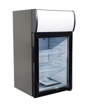EFI C1-40GDCT-L Black Exterior Counter Top Right Hinged Single Glass Door Cooler