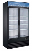 EFI C2-39GDVCX Black Exterior hinged glass 2 doors cooler 