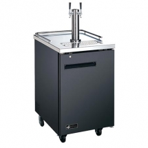 EFI CBBDD1-24CC 1 Keg Solid Door Black Exterior Steel Direct Draw Beer Dispenser with 2 Taps