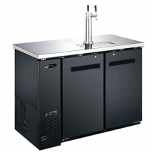EFI CBBDD2-48CC 2 Keg Solid Door Black Exterior Steel Direct Draw Beer Dispenser with 2 Taps