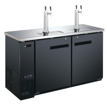 EFI CBBDD2-60CC 3 Kegs Solid Door Black Exterior Steel Direct Draw Beer Dispenser with 4 Taps