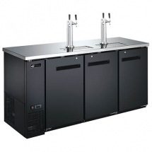 EFI CBBDD3-72CC 3 Kegs Solid Door Black Exterior Steel Direct Draw Beer Dispenser with 4 Taps