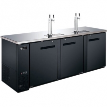 EFI CBBDD3-90CC 4 Kegs Solid Door Black Exterior Steel Direct Draw Beer Dispenser with 4 Taps