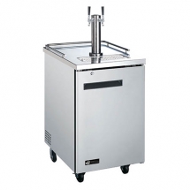 EFI CBBSDD1-24CC 1 Keg Solid Door Stainless Steel Direct Draw Beer Dispenser with 2 Taps