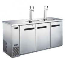 EFI CBBSDD3-72CC 3 Kegs Solid Doors Stainless Steel Direct Draw Beer Dispenser with 4 Taps