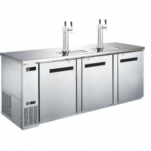 EFI CBBSDD3-90CC 4 Kegs Solid Doors Stainless Steel Direct Draw Beer Dispenser with 4 Taps