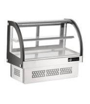 EFI CGCM-CT-3633 36" Front Curved Glass Refrigerated Countertop Drop In Display Cooler / Case