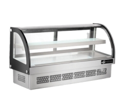 EFI CGCM-CT-6033 60" Front Curved Glass Refrigerated Countertop Drop In Display Cooler / Case