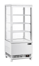 EFI CGSM-1738-W 17" White Square Glass Refrigerated Display Case 4 Sides Glass