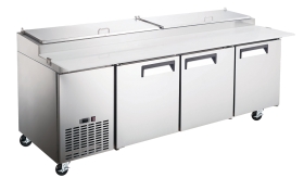 EFI CPDR3-93VCX 93" Hinge Solid Stainless Steel 3 Doors Pizza Prep Cooler