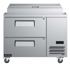EFI CPDW2-44VC 44" Hinge Solid Stainless Steel 2 Drawers Pizza Prep Cooler