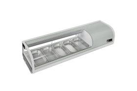 EFI CSCM-5413 54" Right Side Condenser Curved Glass Refrigerated Sushi Case Display Cooler