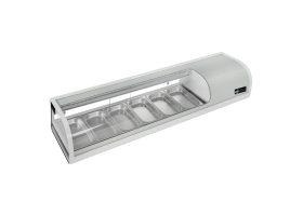 EFI CSCM-6113 60" Right Side Condenser Curved Glass Refrigerated Sushi Case Display Cooler