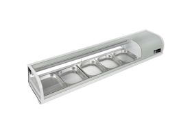 EFI CSCM-7213 71" Right Side Condenser Curved Glass Refrigerated Sushi Case Display Cooler