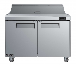 EFI CSDR2-48VC 48" Stainless Steel Hinged Solid 2 Doors Prep Cooler Salad / Sandwich Table