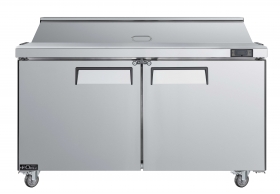 EFI CSDR2-60VC 60" Stainless Steel Hinged Solid 2 Doors Prep Cooler Salad / Sandwich Table