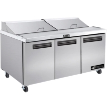 EFI CSDR3-72VC 72" Stainless Steel Hinged Solid 3 Doors Prep Cooler Salad / Sandwich Table