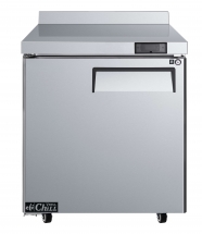EFI CWDR1-27VC-L 27" Stainless Steel Left Hinged Solid 1 Door Worktop Cooler with Backsplash