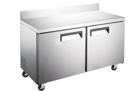 EFI CWDR2-48VCX 48" Stainless Steel Hinged Solid 2 Doors Worktop Cooler with Backsplash