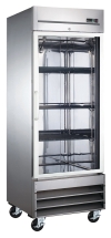 EFI F1-27GDSVCX 27" Stainless Steel Right Hinged Glass 1 Door Freezer Reach In Bottom-Mount