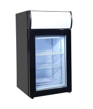 EFI F1-50GDCT-L 18" Black Exterior Right Hinged Glass 1 Door Countertop Freezer