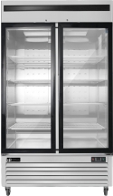 EFI F2-39GDSVC 39.5" Stainless Steel Hinged Glass 2-Doors Reach In Freezer Bottom Mount