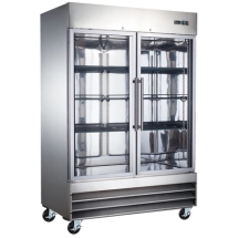 EFI F2-54GDSVCX 54" Stainless Steel Hinged Glass 2-Doors Reach In Freezer Bottom Mount