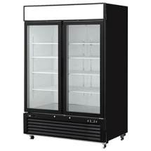EFI F2-54GDVC 54" Black Exterior Steel Hinged Glass 2-Doors Reach In Freezer Bottom Mount