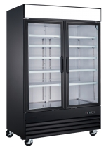 EFI F2-54GDVCX 54" Black Exterior Steel Hinged Glass 2-Doors Reach In Freezer Bottom Mount