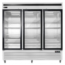 EFI F3-82GDSVC 82" Stainless Steel Hinged Glass 3 Doors Reach In Freezer Bottom Mount