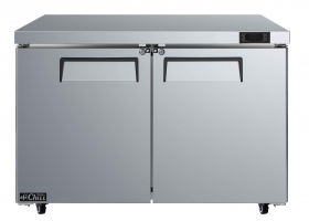 EFI FUDR2-48VC 48" Stainless Steel Hinged Solid 2 Doors Undercounter Freezer