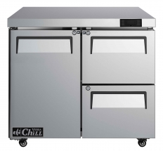 EFI FUDW2-36VC 36" 2-Drawers with 1 Door Left Hinged Solid Stainless Steel Undercounter Freezer