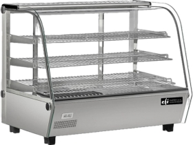EFI HGCM-CT-3427-WH 34" Curved Glass Heated Countertop Display Warmer