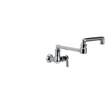 Encore® KL70-9113-DP1 Brass Chrome Plated Single Wall Mount Faucet Ceramic Valves with 13" Swivel Spout with Pot Filler End