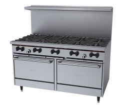 Garland X60-10RR 60" Sunfire Restaurant Range with Ten Burners and Two (2) Standard Gas Oven